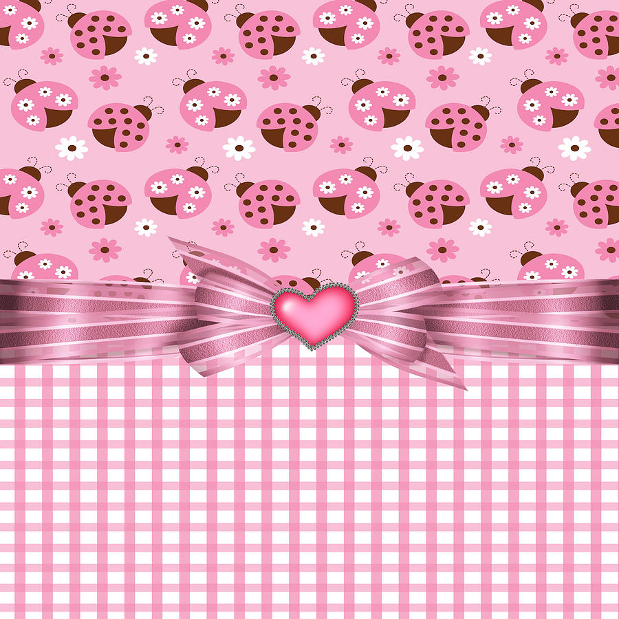 Ladybug Digital Art - Enchanted Pink Ladybugs #1 by Debra  Miller