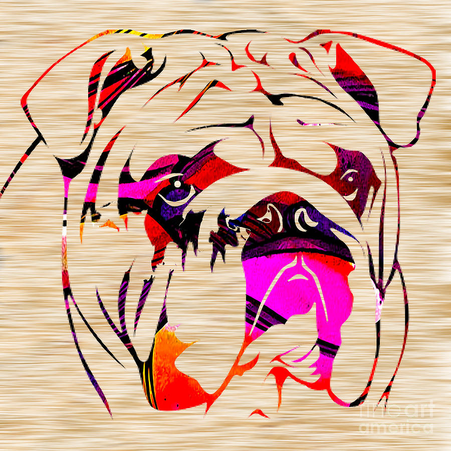 English Bulldog #1 Mixed Media by Marvin Blaine