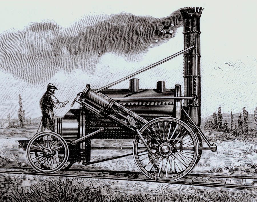 Engraving Of The Rocket Steam Locomotive #1 Photograph by Science Photo Library
