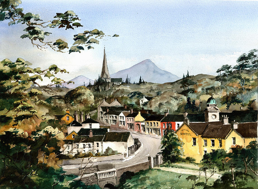 WICKLOW   Enniskerry Panorama  Mixed Media by Val Byrne