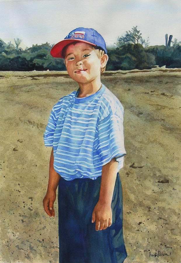 Eric in a Red Cap Painting by Heidi E Nelson