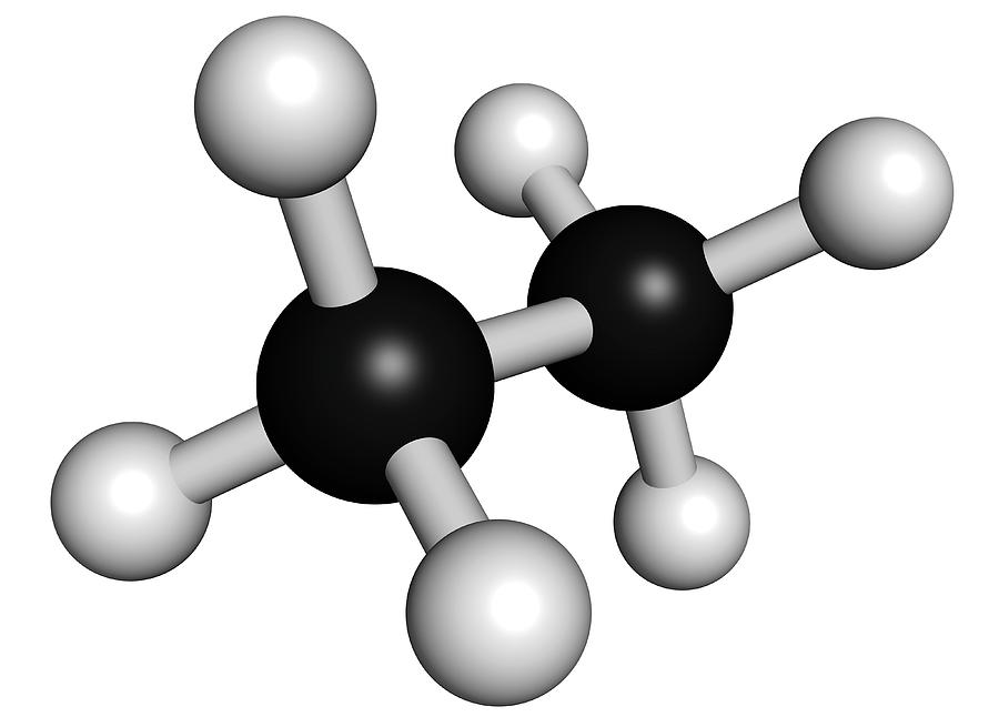 Ethane Photograph - Ethane Natural Gas Component Molecule #1 by Molekuul