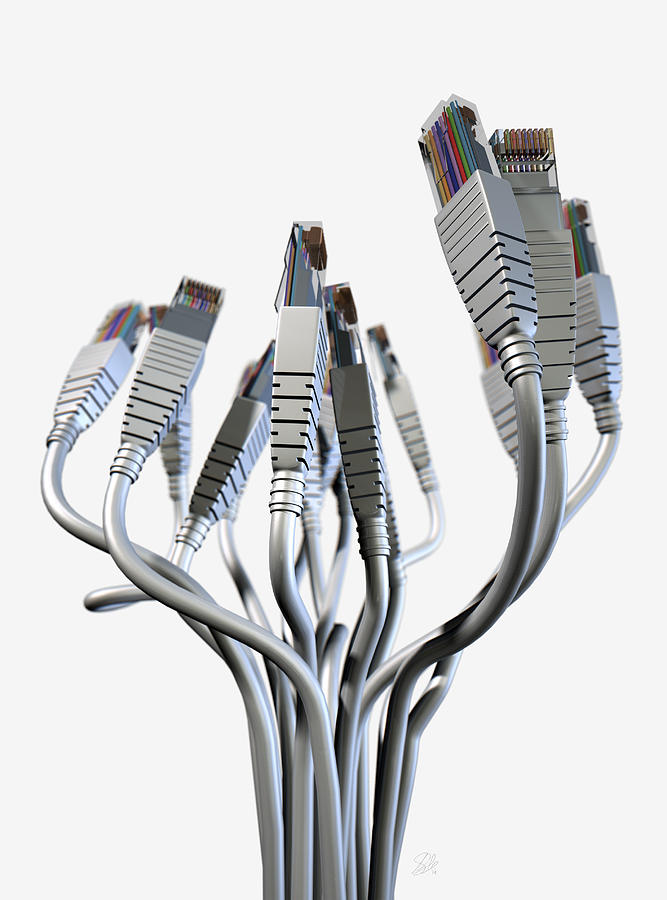 Ethernet Digital Art - Ethernet Abstract Bouquet by Allan Swart Ethernet Digital Art - Ethernet Abstract Bouquet by Allan Swart