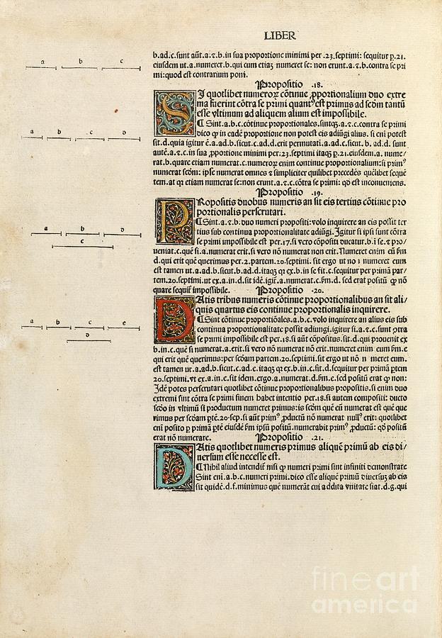 Euclids Elements Of Geometry, 1482 #1 Photograph by Royal Astronomical Society