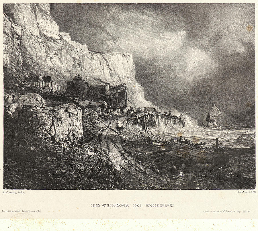 Eugène Isabey French, 1803 - 1886. Environs De Dieppe Drawing by Litz ...