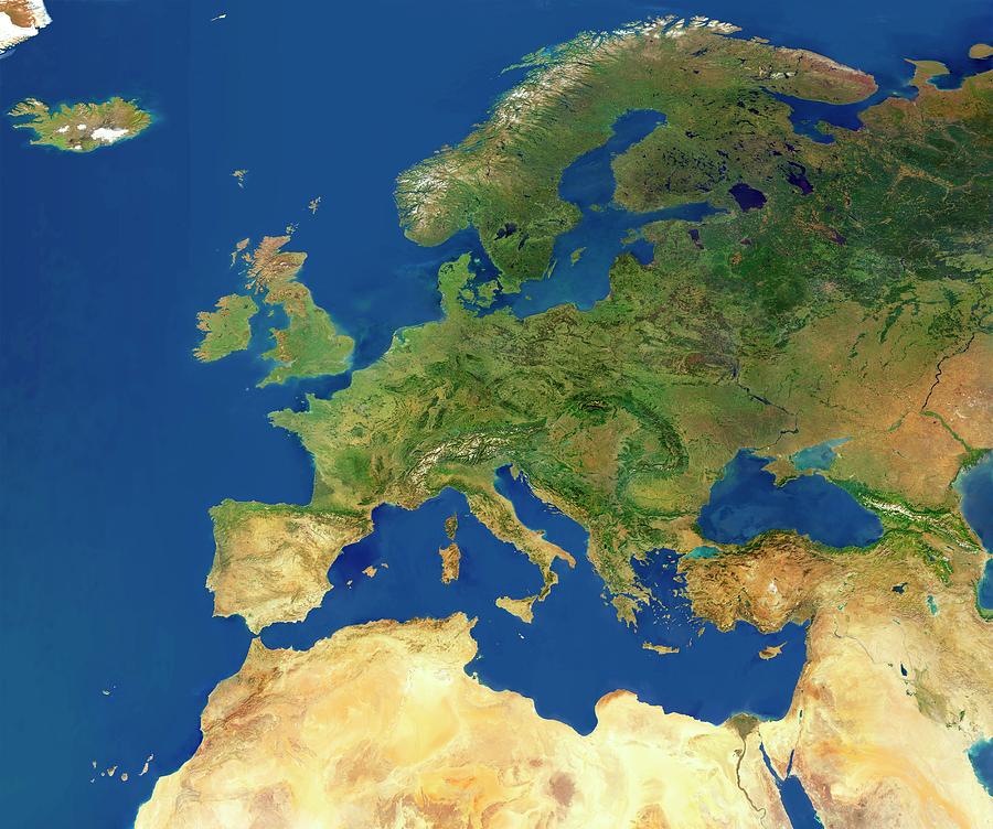 Europe #1 Photograph by Planetary Visions Ltd/dlr/science Photo Library