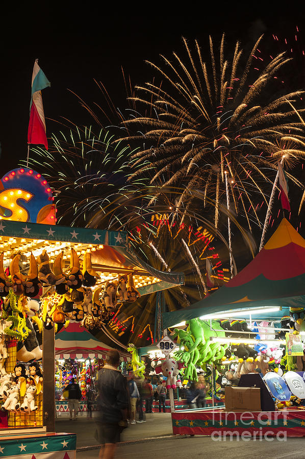 Evergreen State Fair fireworks Photograph by Jim Corwin