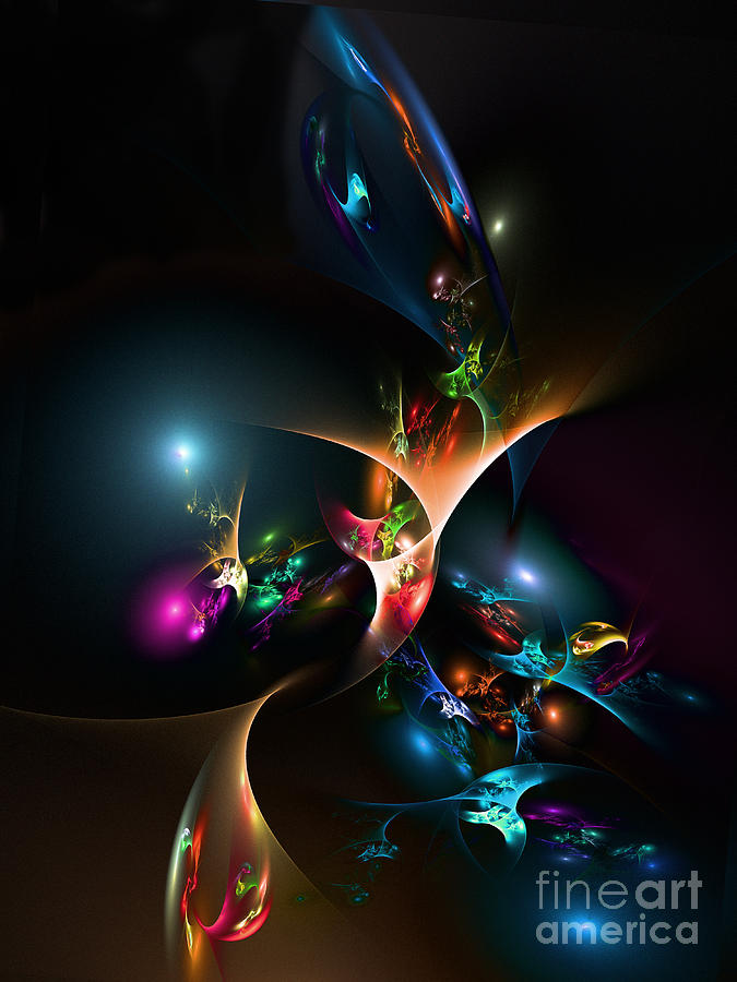 Abstract Digital Art - Exotic Flower #1 by Klara Acel