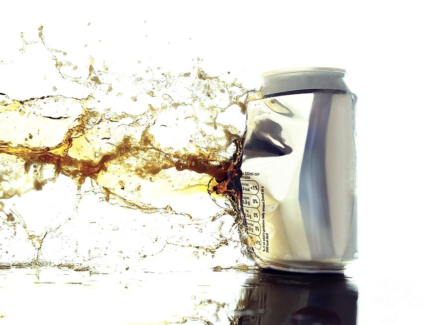 Exploding Drinks Can, Highspeed Image Photograph by Neal Grundy