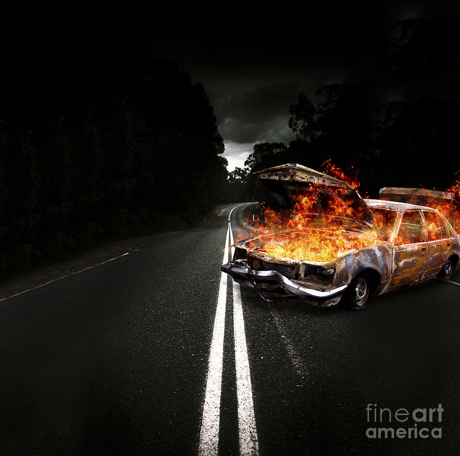 Car Photograph - Explosive Car Bomb #1 by Jorgo Photography