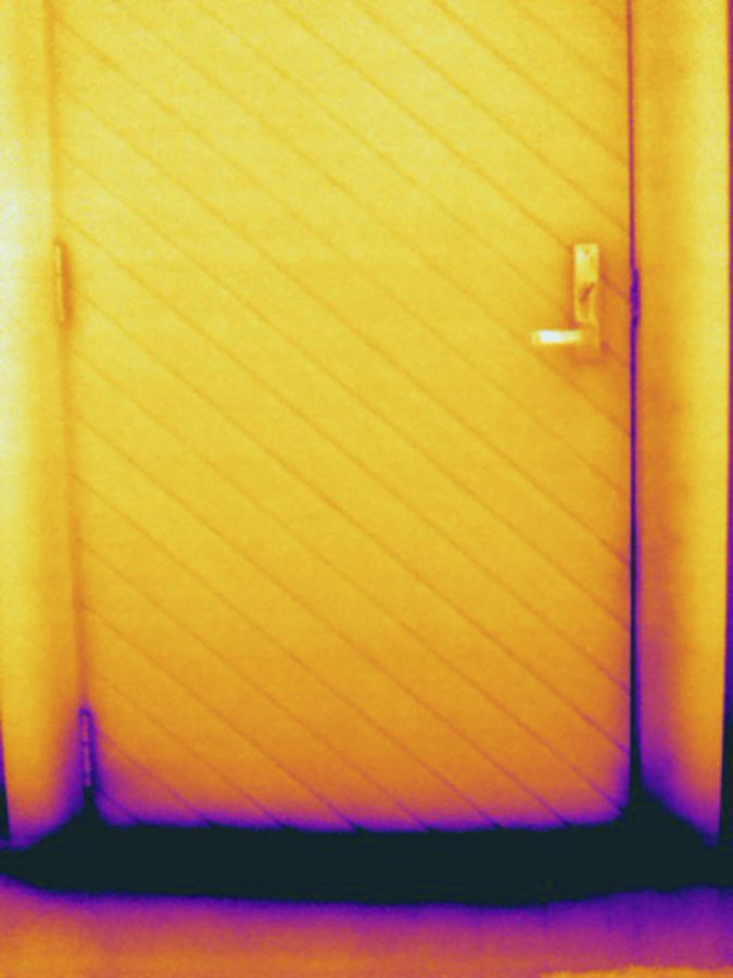 Exterior Door, Thermogram #1 Photograph by Science Stock Photography