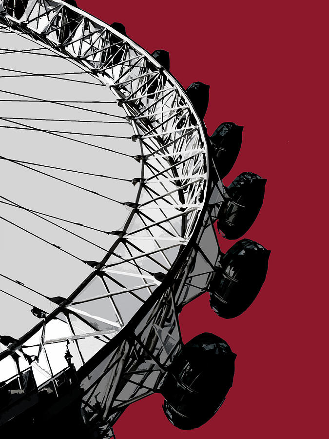 London Mixed Media - Eye - Blazing RED by BFA Prints