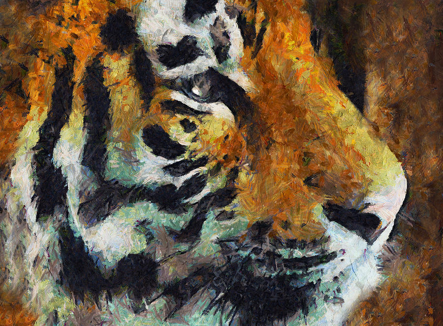 Impressionism Mixed Media - Eye Of The Tiger by Georgiana Romanovna