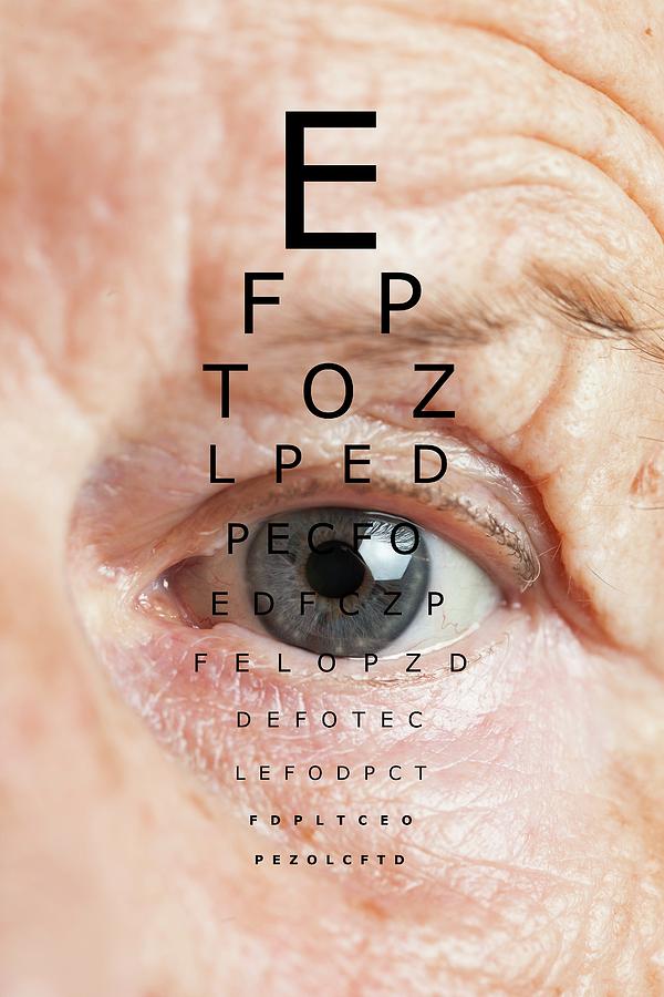 Eye Test For The Elderly #1 Photograph by Cristina Pedrazzini/science Photo Library