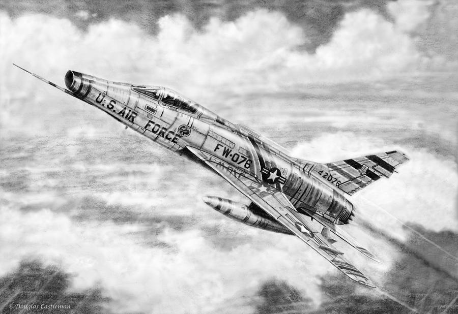 F-100D Super Sabre #2 Drawing by Douglas Castleman