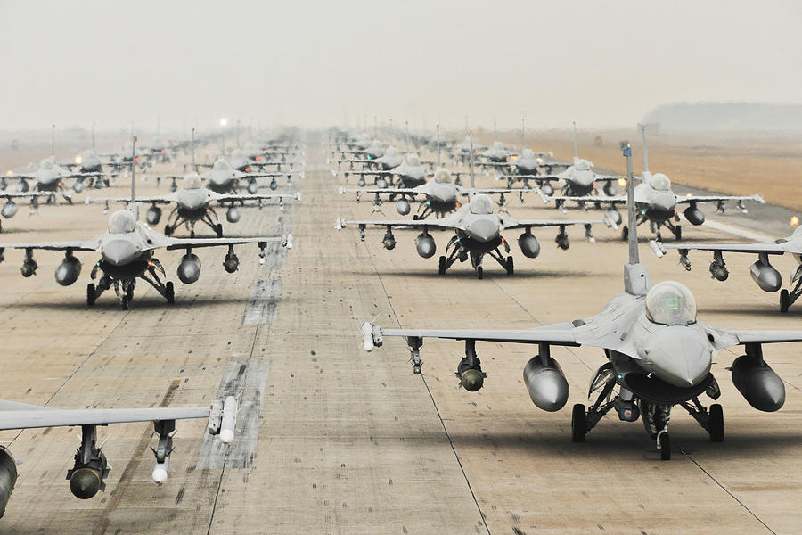 F-16 Fighting Falcons, Kunsan Air Base #1 Photograph by Science Source