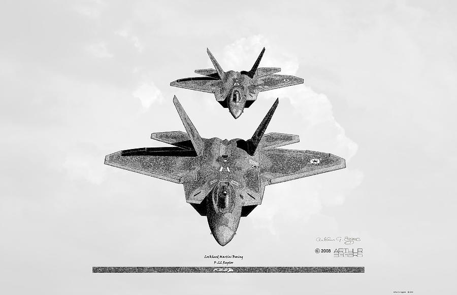 Lockheed Martin F-22 Raptor Digital Art by Arthur Eggers