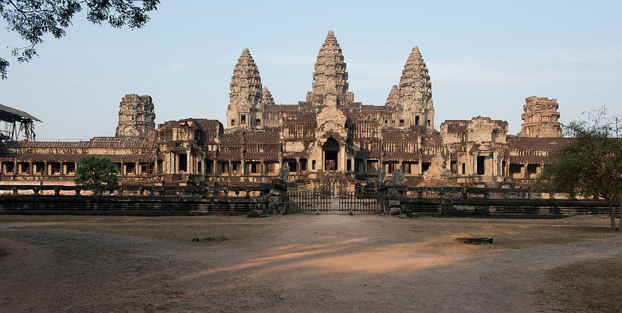 Architecture Photograph - Facade Of A Temple, Angkor Wat, Angkor #1 by Panoramic Images