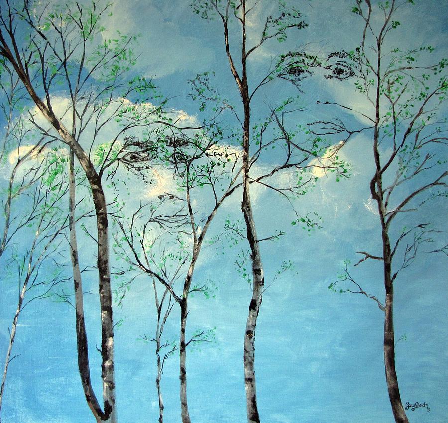 Faces In The Trees #2 Painting by Gary Smith