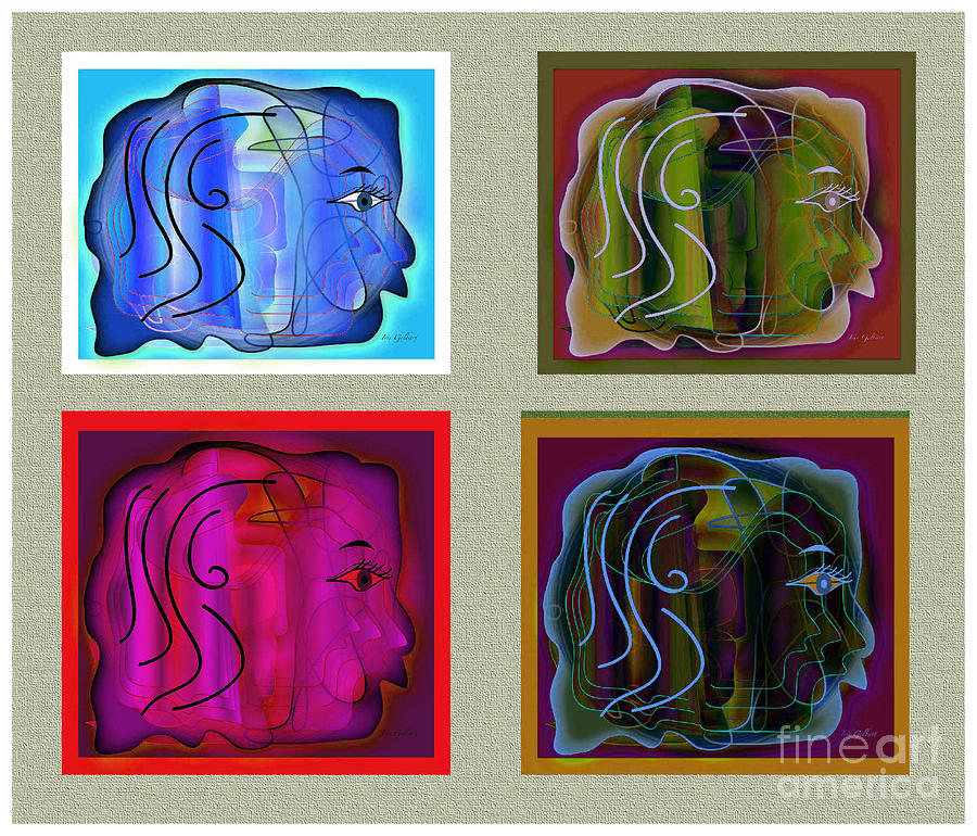 Heads Digital Art - Faces #1 by Iris Gelbart