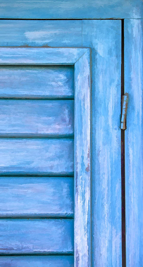 Faded Blue Shutter III Photograph by David Letts