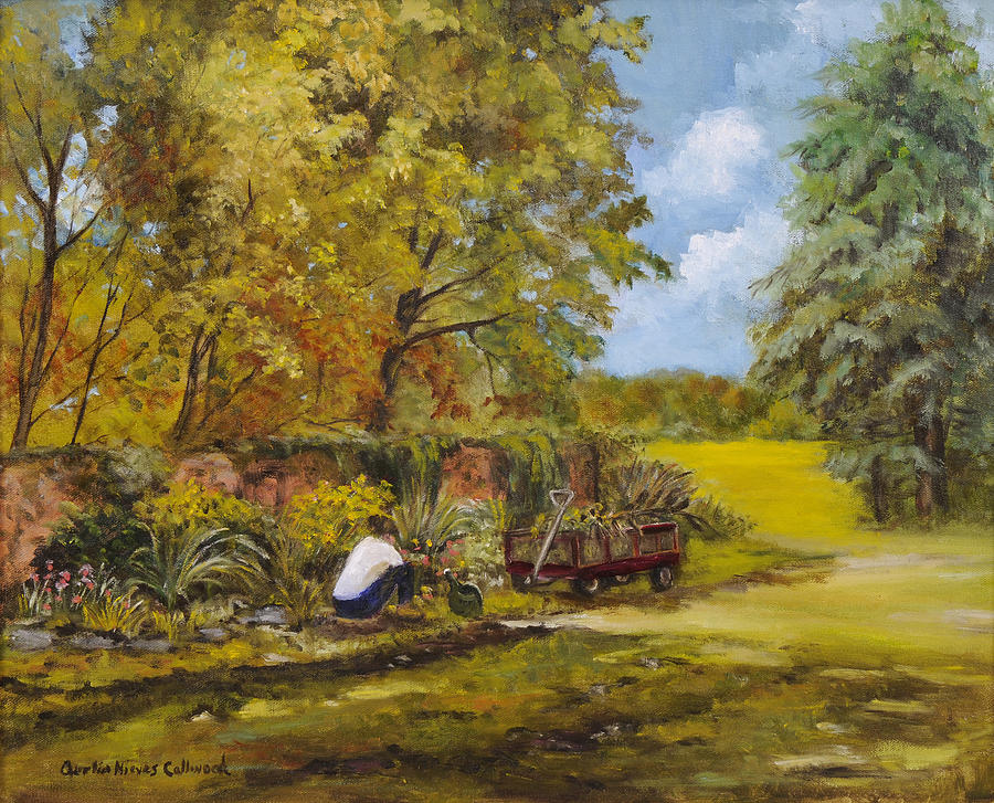 Fall Cleanup in Tinicum #1 Painting by Aurelia Nieves-Callwood