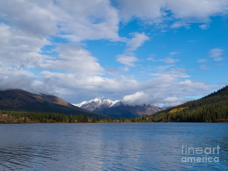Fall Photograph - Fall mountain landscape of Lapie Lake Yukon Canada #1 by Stephan Pietzko