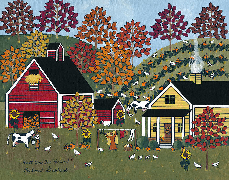 Fall Painting - Fall On The Farm #1 by Medana Gabbard