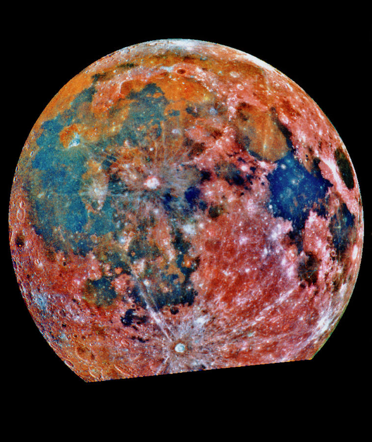 False-colour Soil Composition Image Of Moon #1 Photograph by Nasa/science Photo Library
