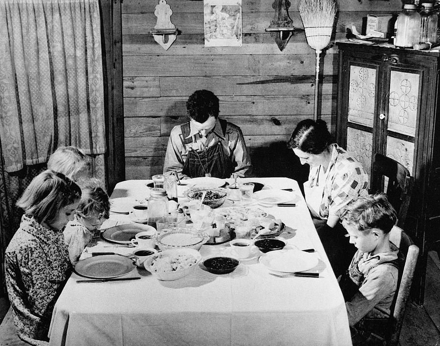 Family Supper, 1941 #1 Photograph by Granger Family Supper, 1941 #1 Photograph by Granger