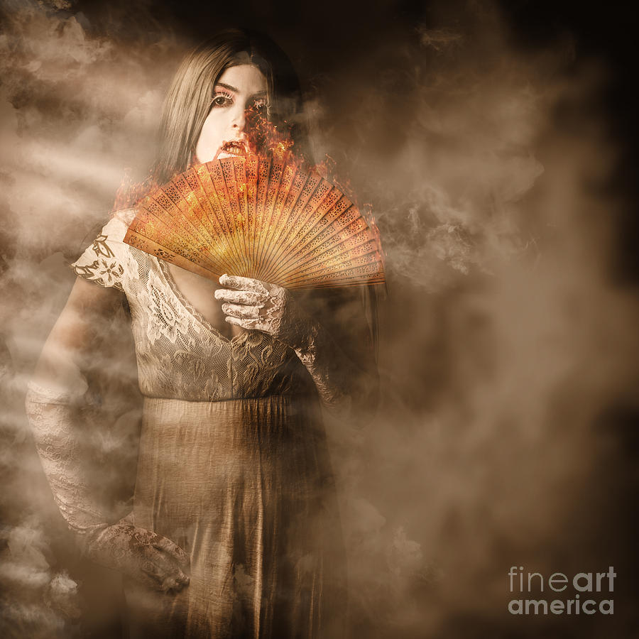Fantasy fine art portrait. Elegant vampire woman #1 Photograph by Jorgo Photography