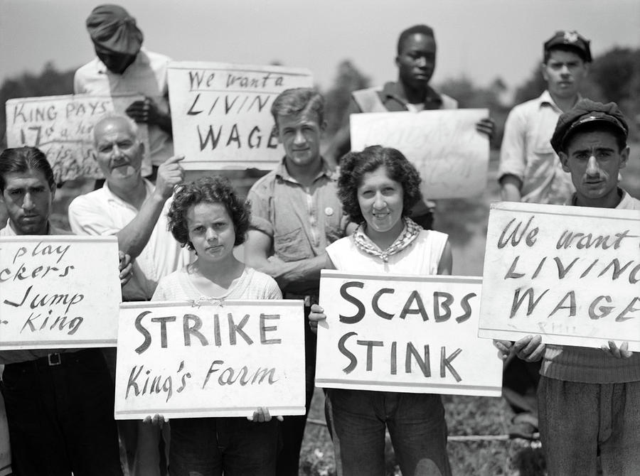 Farm Strike, 1938 #1 Photograph by Granger