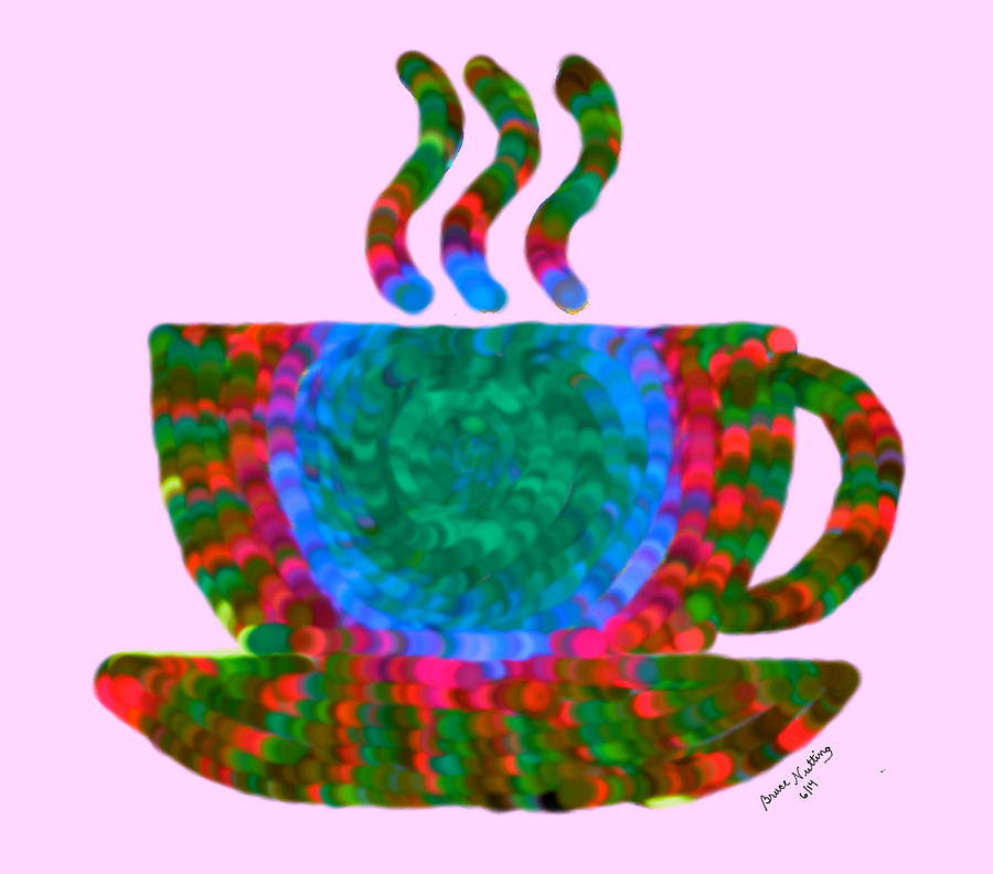 Abstract Painting - Fauvistic Cup of Coffee #1 by Bruce Nutting