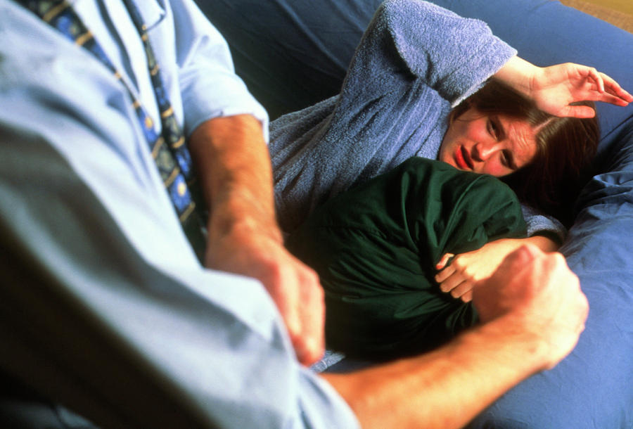 Fearful Woman During An Assault By Her Partner Photograph By Jim Varney