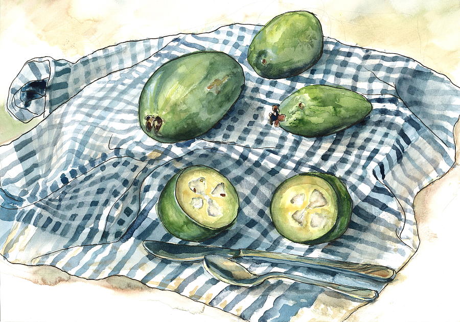 Feijoa Study Painting by Whitney Palmer