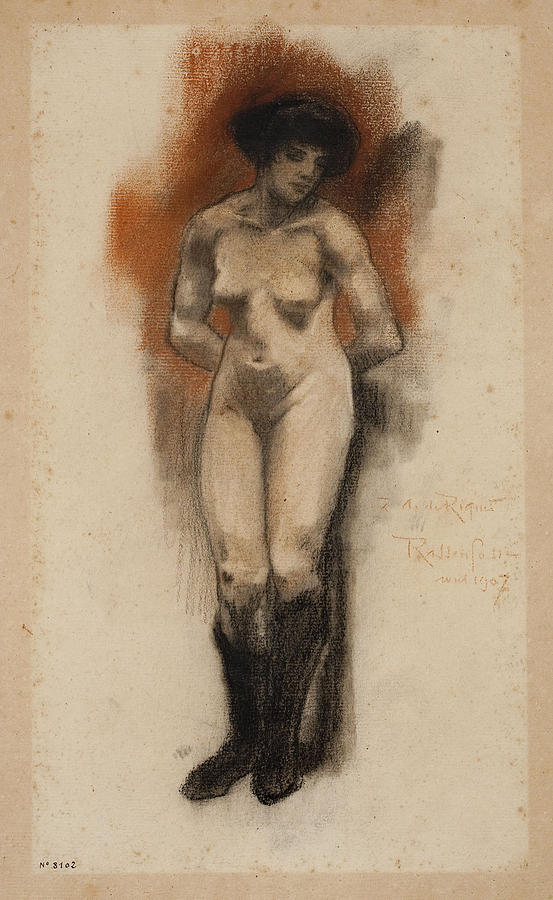 Female Nude #1 Drawing by Armand Rassenfosse