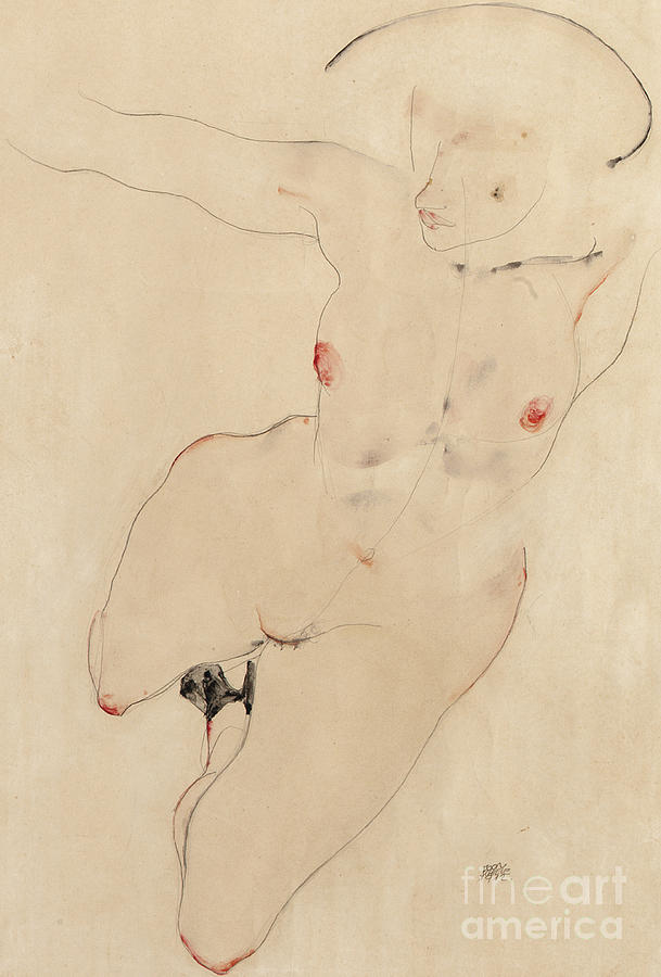 Female nude, 1912 by Egon Schiele Painting by Egon Schiele