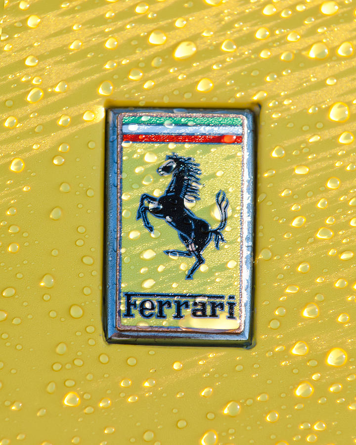 Car Photograph - Ferrari Emblem #1 by Jill Reger