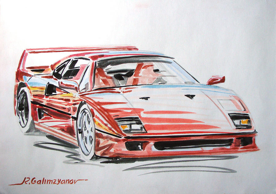 Ferrari Painting - Ferrari F40 #2 by Rimzil Galimzyanov