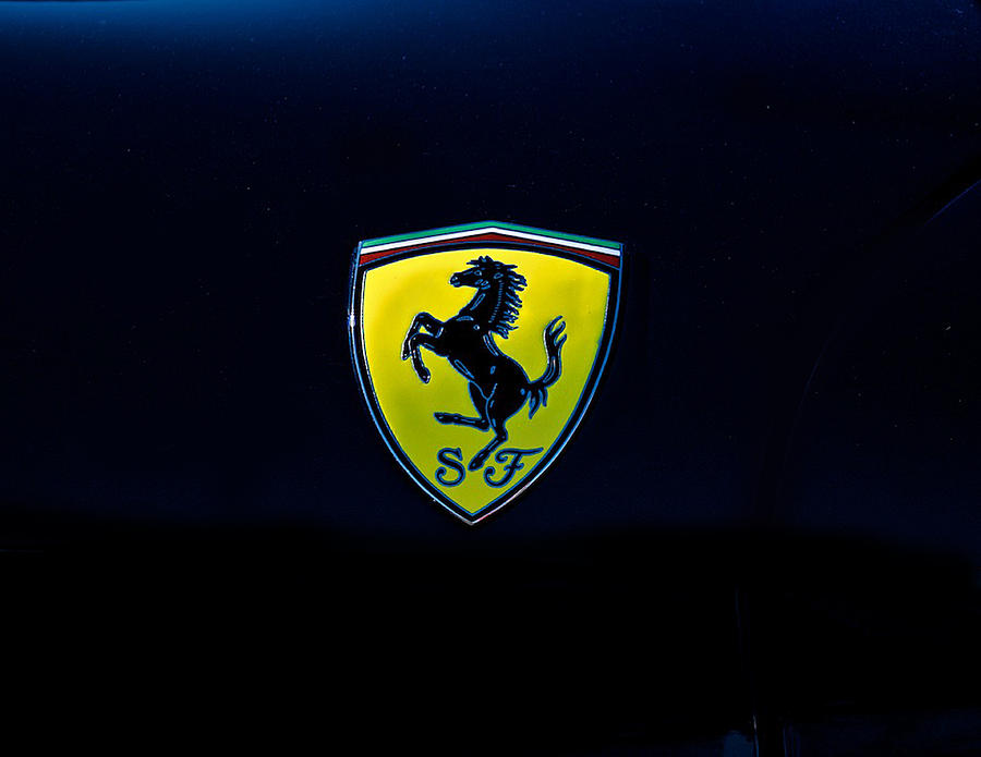 Ferrari Shield on Black #1 Photograph by Dave Koontz