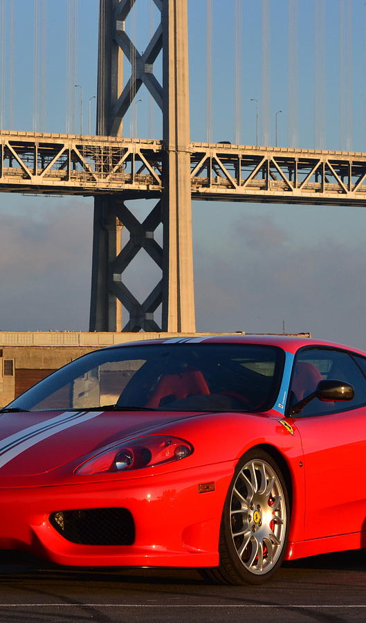 Ferrari under SF Bay Bridge #1 Photograph by Dean Ferreira