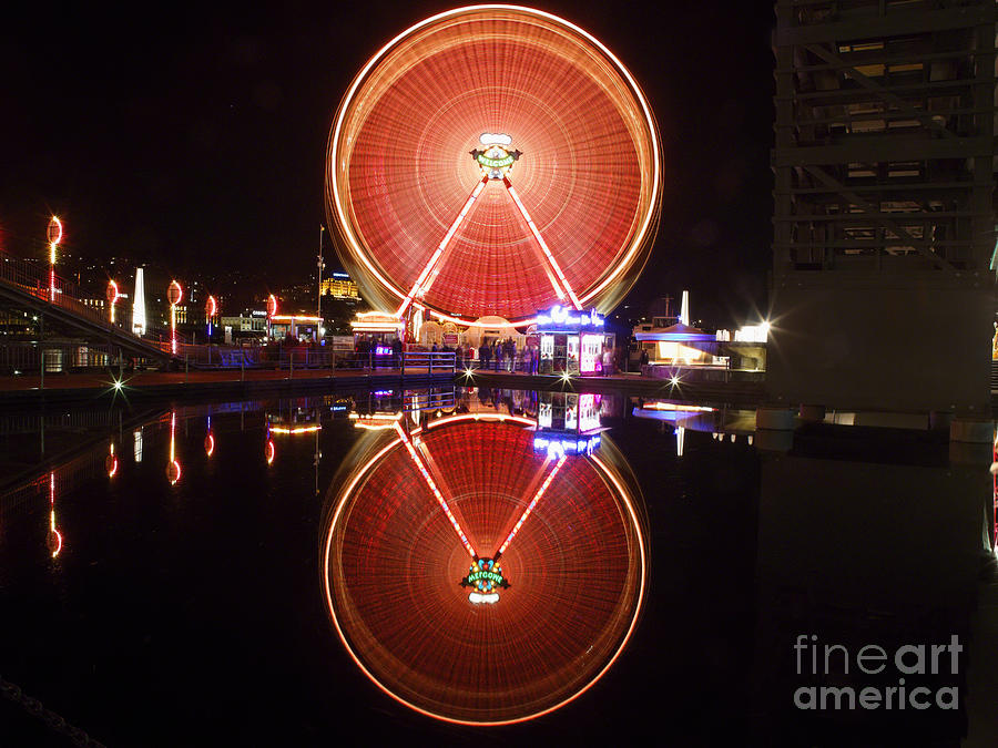 Ferris Wheel Photograph - Ferris Wheel Reflections #1 by George Oze