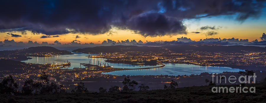 Ferrol Estuary Panoramic View From Mount Marraxon Galicia Spain Photograph by Pablo Avanzini