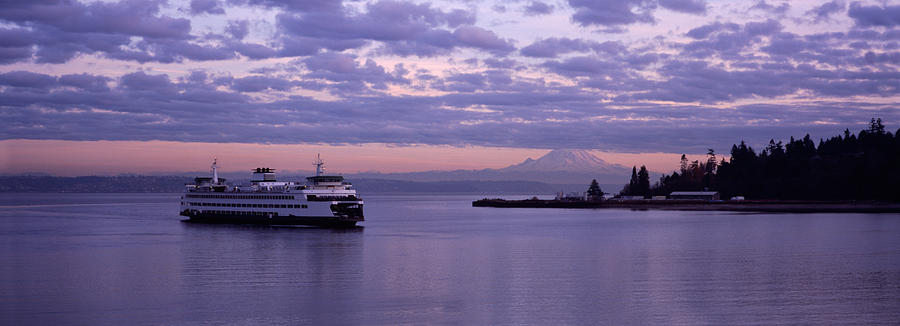 Ferry In The Sea, Bainbridge Island #1 Photograph by Panoramic Images