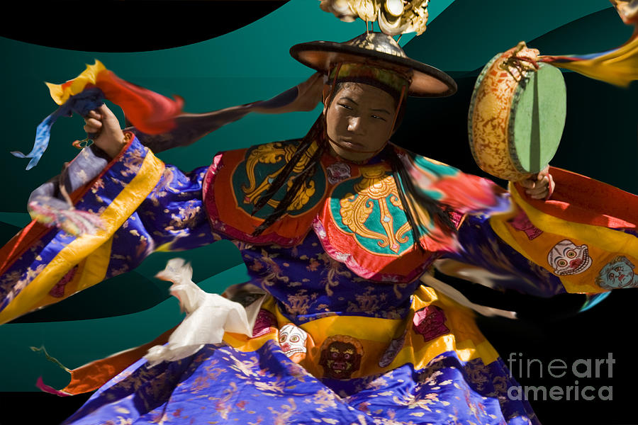 Festival in Bhutan #1 Digital Art by Angelika Drake