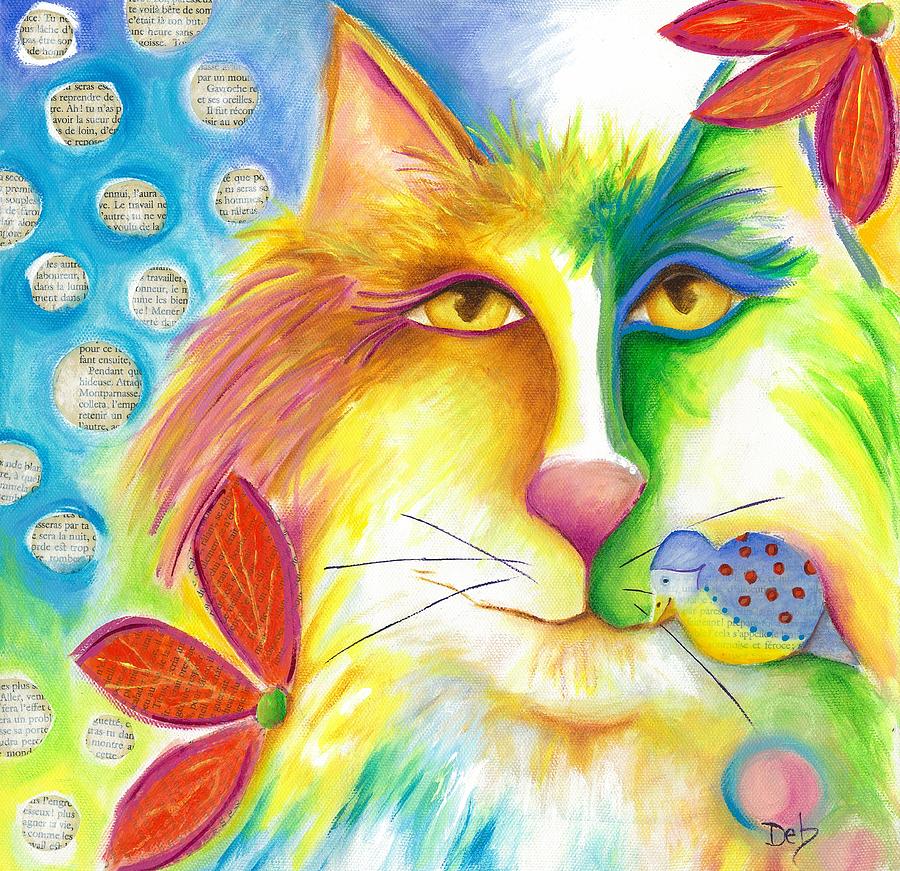 Fevrier Chat Painting by Deb Harvey