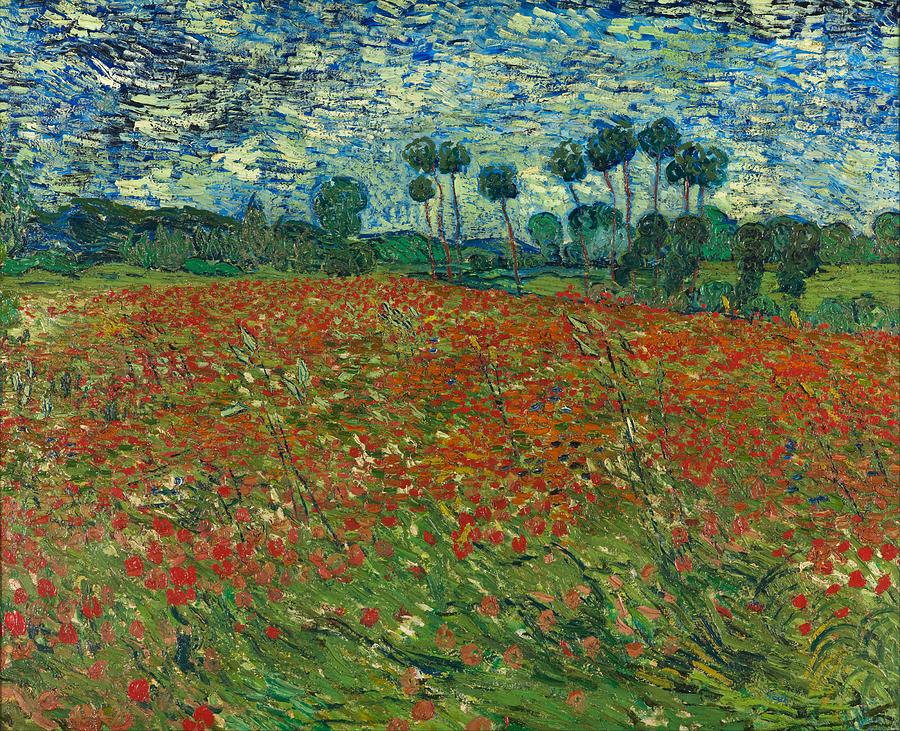 Field With Poppies  #1 Painting by Vincent Van Gogh