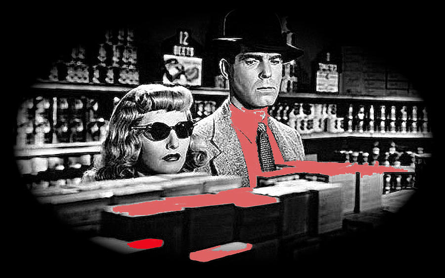Film Noir Barbara Stanwyck Macmurray Double Indemnity 1944 1 Jerrys Market  Color Added 2013 Photograph