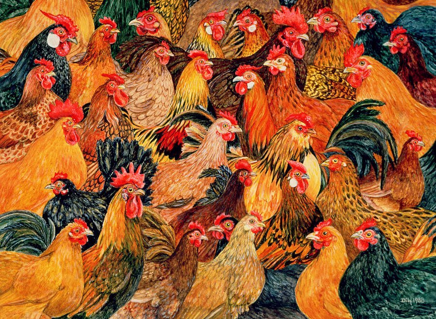 Chicken Painting - Fine Fowl by Ditz