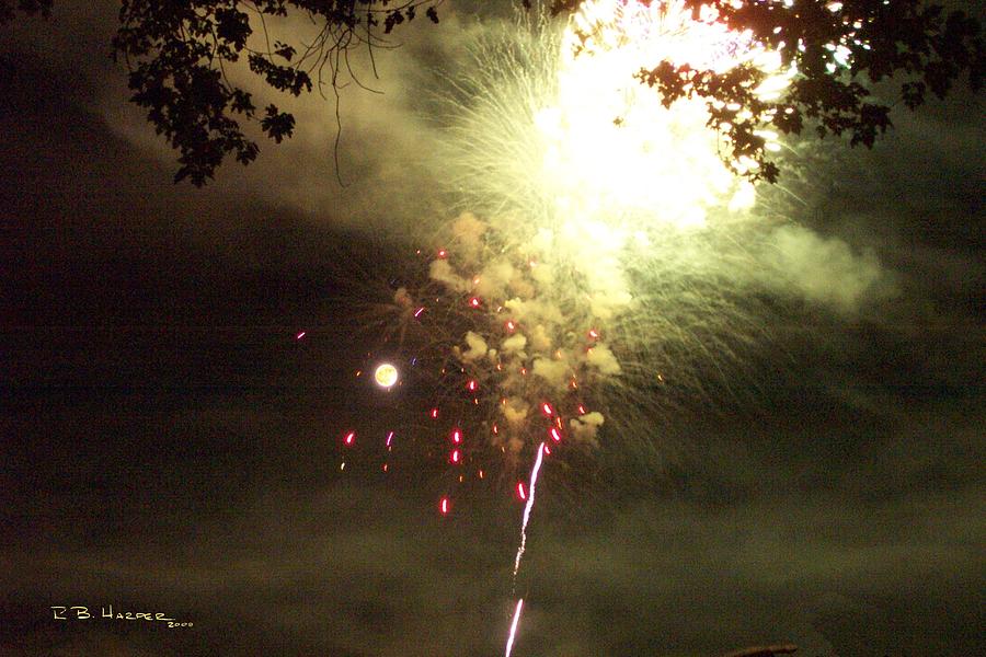 Fireworks at St. Albans Bay #1 Photograph by R B Harper